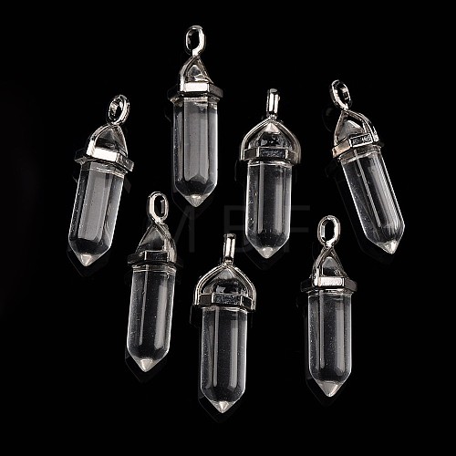 Bullet Glass Pointed Pendants G-F295-02K-1