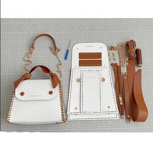 DIY PU Leather Lady Bag Making Kits PW-WG17204-01-1