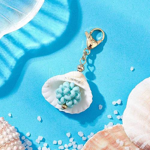 Natural Shell Pendant Decorations HJEW-MZ00171-04-1