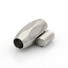 304 Stainless Steel Matte Surface Magnetic Clasps with Glue-in Ends STAS-O042-B-31-1