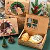 12 pcs 4 Styles Christmas Theme Kraft Paper Gingerbread Candy Boxes with PET Window ST-CJ0010-15-5