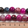 Faceted Natural Dragon Veins Agate Beads Strands G-F447-12mm-I05-5