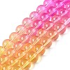 Baking Painted Transparent Glass Beads X-DGLA-M001-8mm-05-4