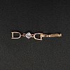 Brass with Cubic Zirconia Fold Over Clasps ZIRC-WH0002-07B-1