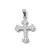 304 Stainless Steel Micro Pave Cubic Zirconia Pendants STAS-Z107-08P-11-1