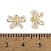 Brass Micro Pave Clear Cubic Zirconia Charms KK-L212-14G-3