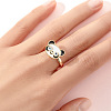 Alloy Enamel Rotatable Cuff Open Rings FS-WGEC271-02-1
