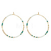 Handmade Glass Seed Beads Hoop Earrings LS-HQ0649-3-1