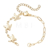 304 Stainless Steel Starfish Link Chain and Brass Paperclip Chain Bracelet Making AJEW-JB01590-1