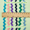 DICOSMETIC 30 Yards 15 Colors Polyester Wavy Fringe Trim Ribbon OCOR-DC0001-08-2