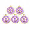Golden Plated Alloy Enamel Charms X-ENAM-S118-10O-2
