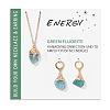 Nuggets Natural Fluorite Pendant Necklaces & Earrings Sets for Women WG0BEC3-07-1