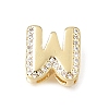 Brass Micro Pave Clear Cubic Zirconia Initial Spacer Bars KK-E802-34G-W-1