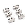 Tarnish Resistant Stainless Steel Ribbon Crimp Ends LS-STAS-Q187-02-1