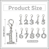 10Pcs 10 Styles Number 0~9 Alloy Rhinestone Pendant Decorations HJEW-YW00549-3