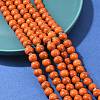 Handmade Fancy Antique Glazed Porcelain Ceramic Round Beads Strands PORC-L019-8mm-03-2