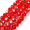 Electroplate Transparent Glass Beads Strands EGLA-A046-01B-08-1