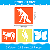 CRASPIRE 4 Sets 4 Styles Animal Theme PP Plastic Hollow Out Drawing Painting Stencils Templates DIY-CP0010-52A-2