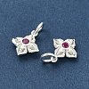 Buddhist 925 Sterling Silver with Glass Cross Dorje Vajra Charms STER-A050-07S-2