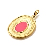 Oval 304 Stainless Steel Enamel Pendant Decorations STAS-R159-47G-01-2