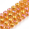 Electroplate Transparent Glass Beads Strands EGLA-N002-34C-C08-1