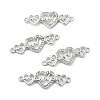 Brass Micro Pave Clear Cubic Zirconia Connector Charms KK-E068-VB383-3