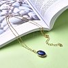 Natural Lapis Lazuli Wire Wrapped Pendant Necklaces NJEW-JN03080-03-5