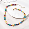 Dyed Natural Shell Colorful Nuggets Beaded Necklaces for Women NJEW-JN06002-1