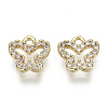 Brass Micro Pave Clear Cubic Zirconia Charms KK-S348-521-NF-1