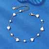 Summer Beach Natural White Shell Link Chain Anklets AJEW-AN00771-01-1