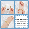 Unicraftalef 1Pc Alloy Grooved Cuff Bangle with Elastic Cord for Women BJEW-UN0001-45B-6