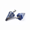 Cone/Spike/Pendulum Natural Blue Spot Jasper Pendants G-R278-76-2