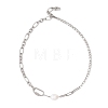 304 Stainless Steel Figaro Chain and Paperclip Chain Necklaces NJEW-JN05834-3