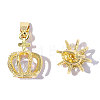 Brass Pave Clear Cubic Zirconia Pendants CU-OY001-10G-1