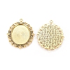 Tibetan Style Oval Pendant Cabochon Settings TIBE-473-AG-NR-2