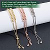  6Pcs 3 Colors Half Finished Brass Cubic Zirconia Slider Bracelets ZIRC-NB0002-02-5