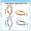 12Pcs 2 Colors Brass Micro Pave Clear Cubic Zirconia Hoop Earring Findings EJEW-BBC0001-16-2