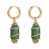 Copper Wire Wrapped Natural Green Aventurine Dangle Earrings for Women EJEW-JE04628-02-1