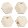 100Pcs Unfinished Wood Faceted Cube Beads WOOD-PA0001-75C-6
