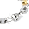 201 Stainless Steel Flat Round Link Chain Bracelets for Women Men BJEW-I316-08B-3