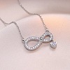 Valentine's Day 304 Stainless Steel Micro Pave Clear Cubic Zirconia Infinity with Heart Pendant Necklaces for Women FS-WGC932D-02-1