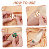 ARRICRAFT 2 Pairs 2 Styles Rectangle/Flower Brass Glass Rhinestone Shoe Decorations AJEW-AR0001-81A-4