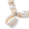 Natural Shell & Synthetic Turquoise Beads Charm Bracelets BJEW-TA00699-3