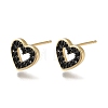 Rack Plating Brass Micro Pave Cubic Zirconia Stud Earring EJEW-C101-15G-1