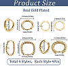 8 Pairs 4 Styles Brass Beaded Huggie Hoop Earrings for Women KK-SC0004-60-2