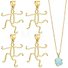 4Pcs Brass Pendant Cabochon Settings KK-WR0001-96A-G-1