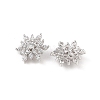 Rhodium Plated 925 Silver Pave Clear Cubic Zirconia Snowflake Charms STER-O006-04P-2