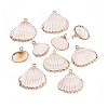 Electroplate Natural Shell Pendants SSHEL-Q100-14KCG-1