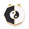 304 Stainless Steel Enamel Split Pendants STAS-T074-01G-1