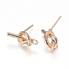 Rack Plating Brass Stud Earring Findings KK-L198-006LG-2